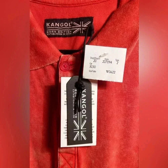 NWT Vintage Kangol 3 button casual streetwear cotton casual short sleeve M - Picture 3 of 4